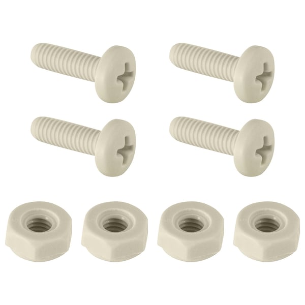 White Nylon License Plate Fasteners